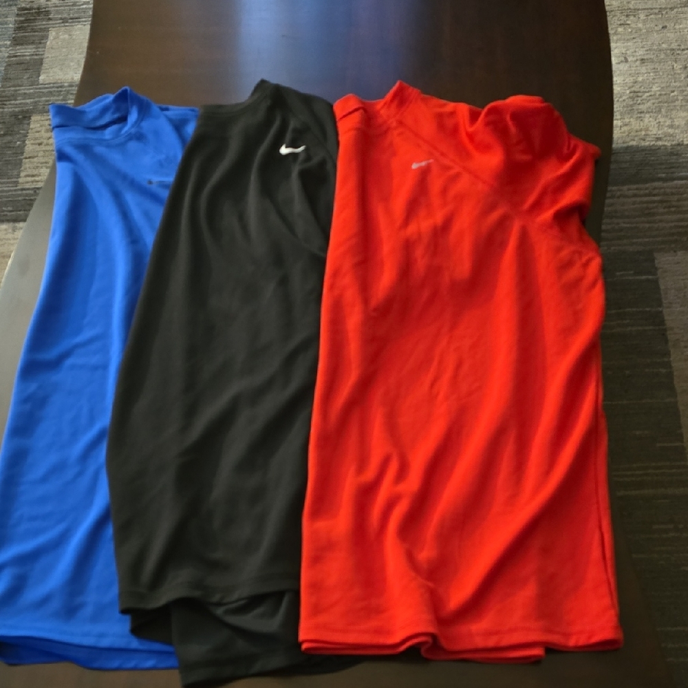 3 Nike Men's Dri- Fit T-Shirts, 3XL, Vibrant Red, Classic Black, Bold Blue